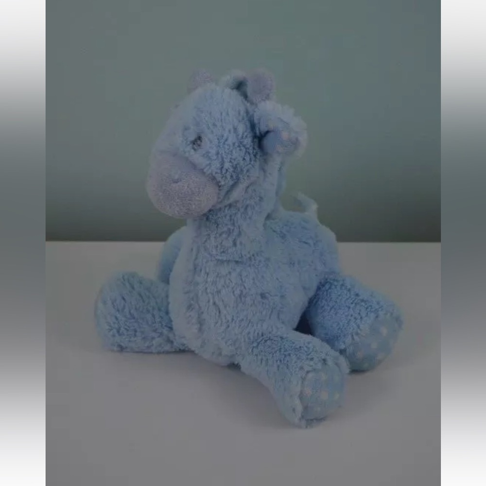 People Pals Blue Giraffe Plush Stuffed Animal Toy Safeway White Dots Lovey 12"